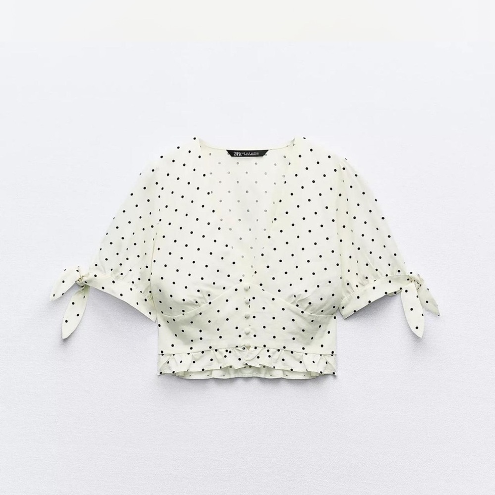 NWT Zara polka dot top